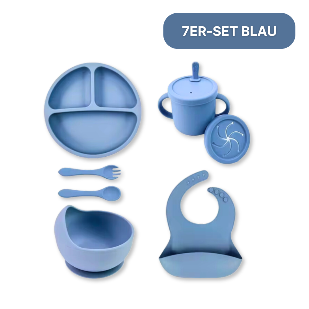 Silikon-Geschirrset mit Saugnapf – sicher, sauber, stressfrei!