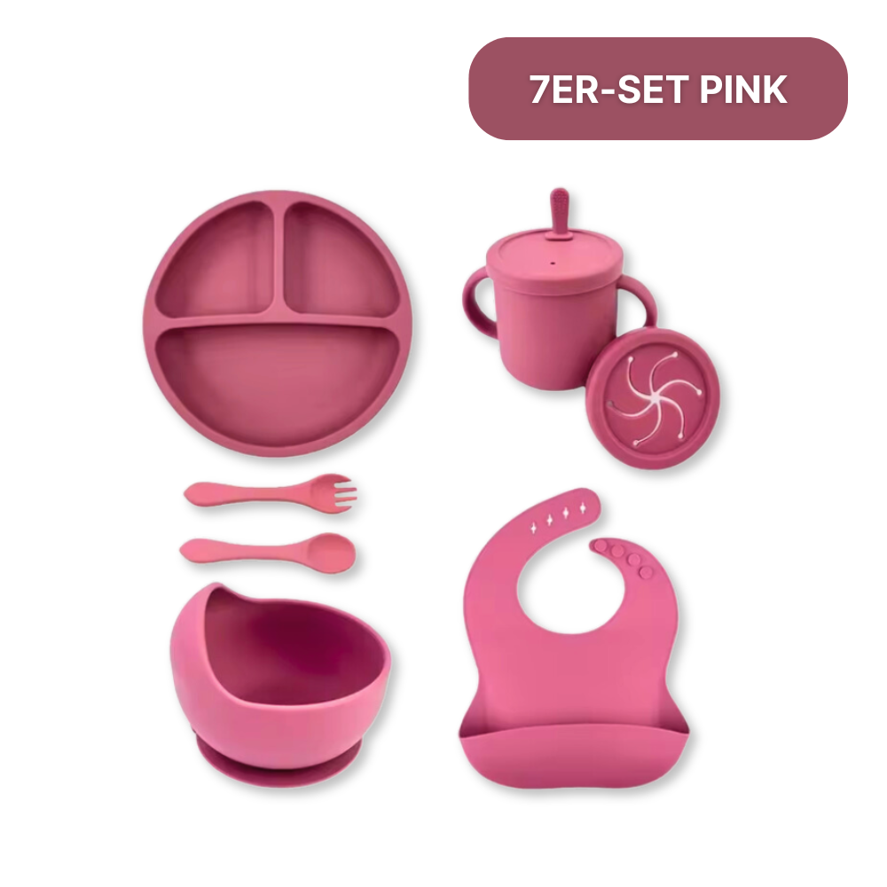 Silikon-Geschirrset mit Saugnapf – sicher, sauber, stressfrei!