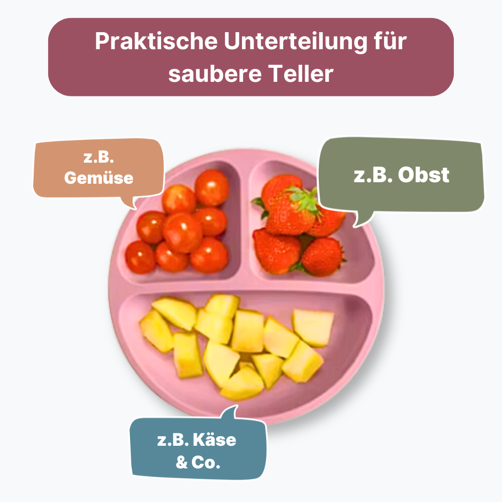 Silikon-Geschirrset mit Saugnapf – sicher, sauber, stressfrei!