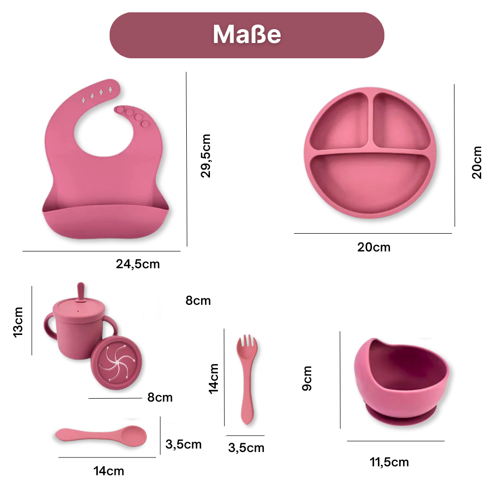 Silikon-Geschirrset mit Saugnapf – sicher, sauber, stressfrei!
