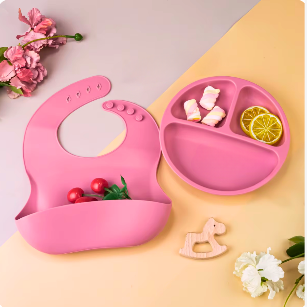 Silikon-Geschirrset mit Saugnapf – sicher, sauber, stressfrei!