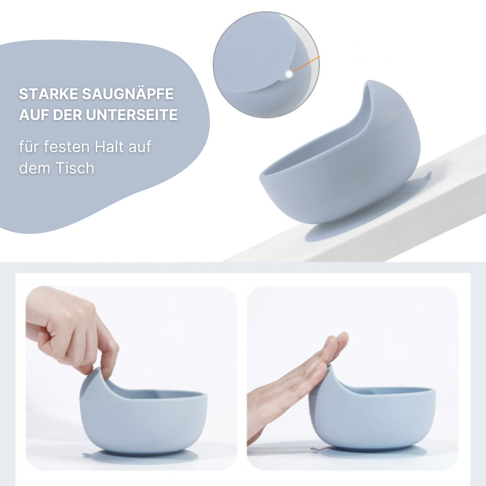 Silikon-Geschirrset mit Saugnapf – sicher, sauber, stressfrei!